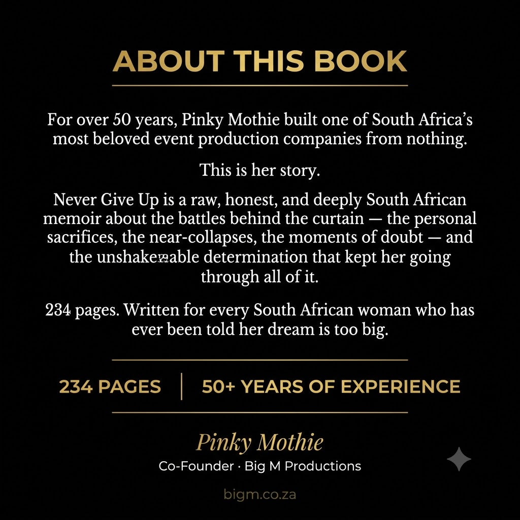 Never Give Up — The Memoir of Pinky Mothie (Digital e-Book)