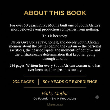 Never Give Up — The Memoir of Pinky Mothie (Digital e-Book)