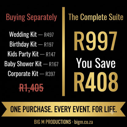 The Complete Big M Event Suite — All 5 Kits (IDEAL FOR EVENT PLANNERS)